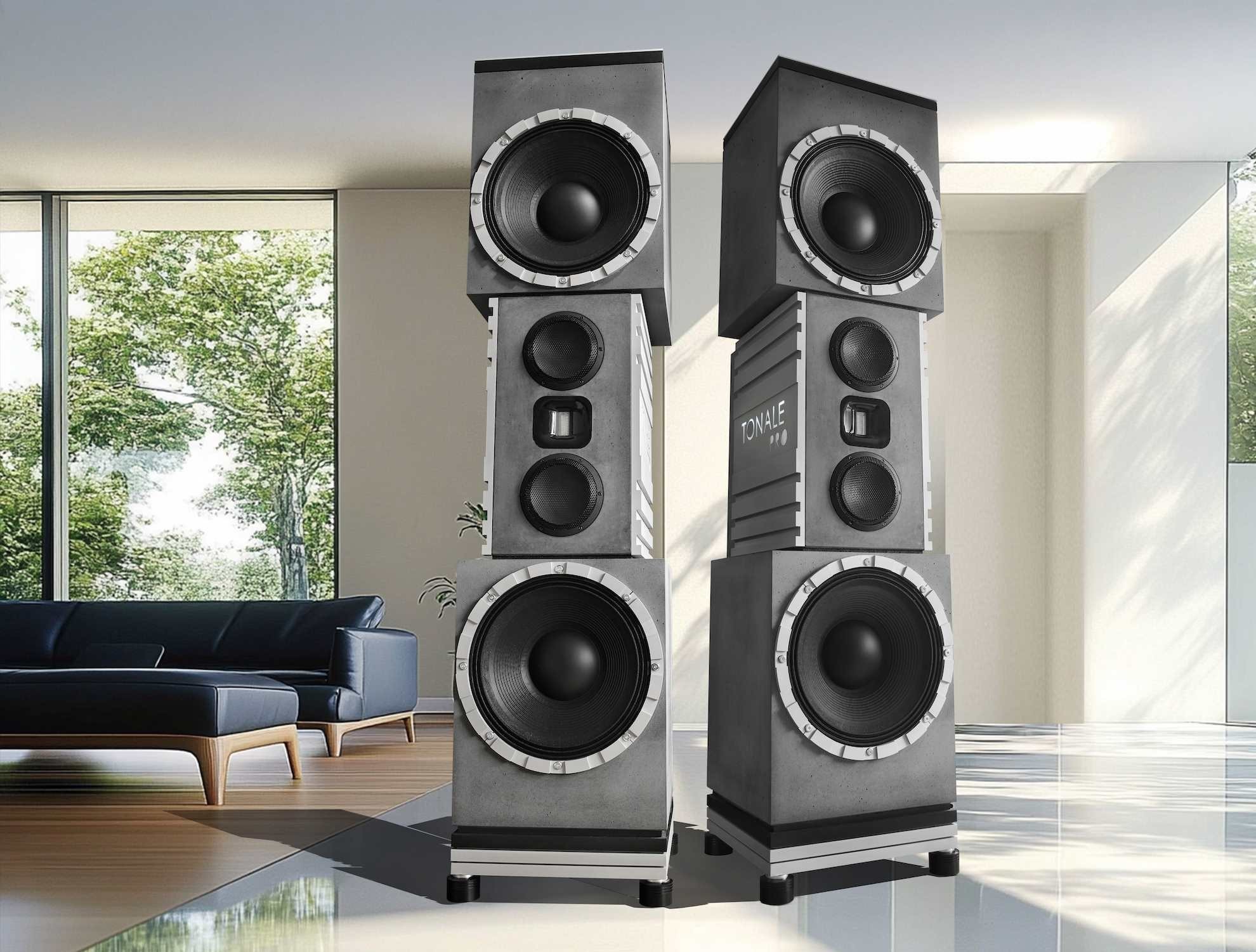 BETONart Tonale Pro: Powerful 280-kilogram speaker housed in a concrete cabinet